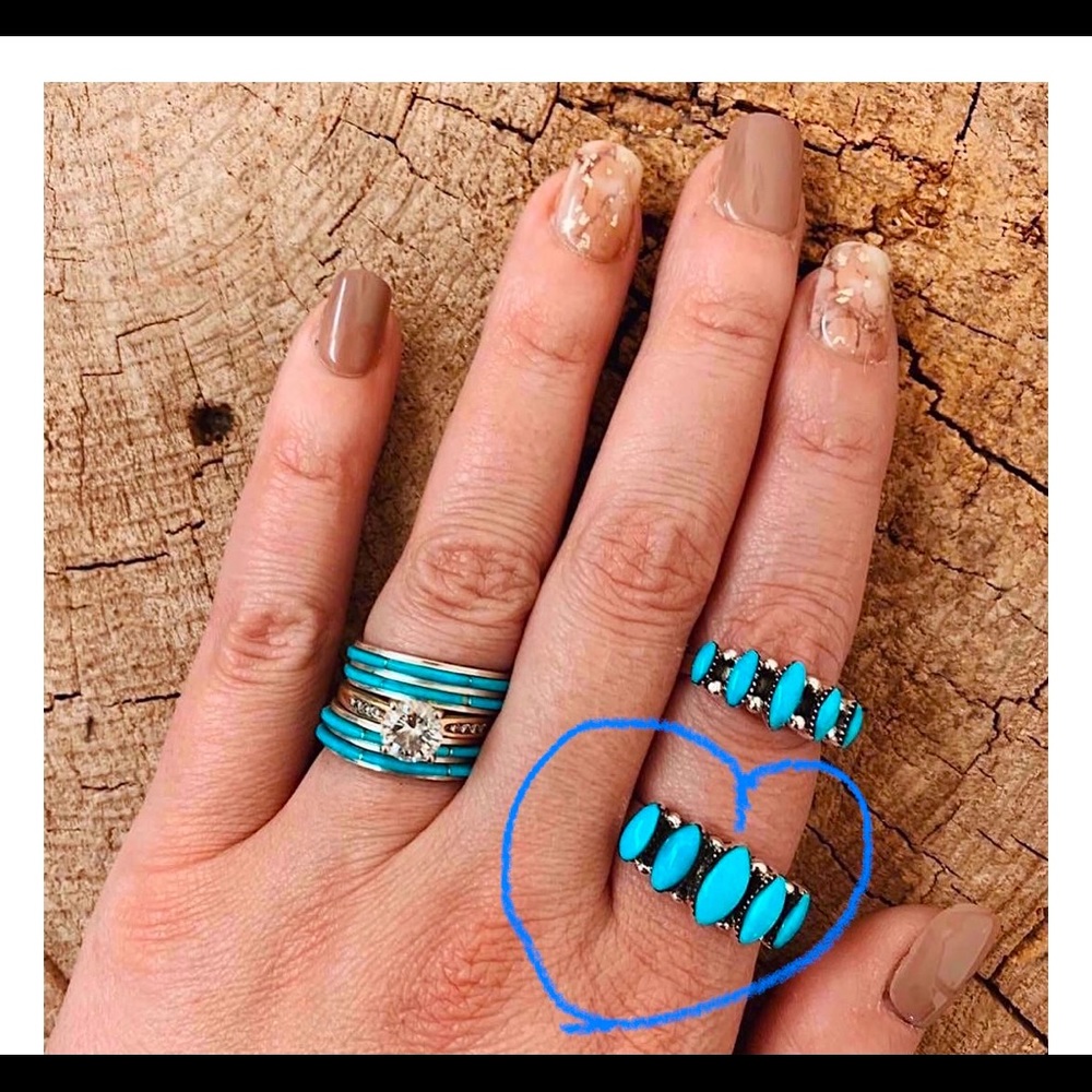 *5 STONE* MARQUISE TURQUOISE RING